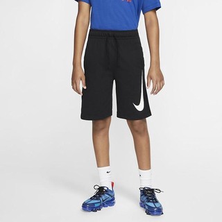 Pantaloni Scurti Nike Sportswear French Terry Baieti Negrii Albi | YSRB-72493